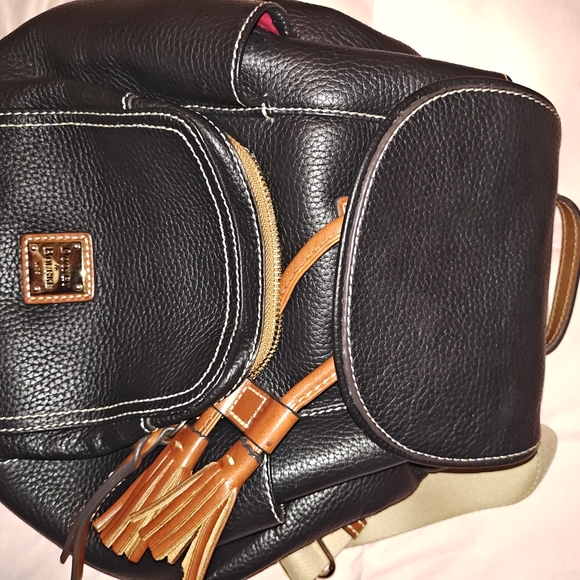 Dooney & Bourke Black Leather Backpack - Picture 1 of 6